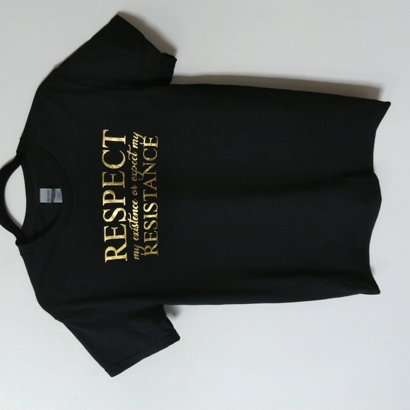 Respect Short Sleeve Crew Neck Black T-Shirt - Picture 3 of 4